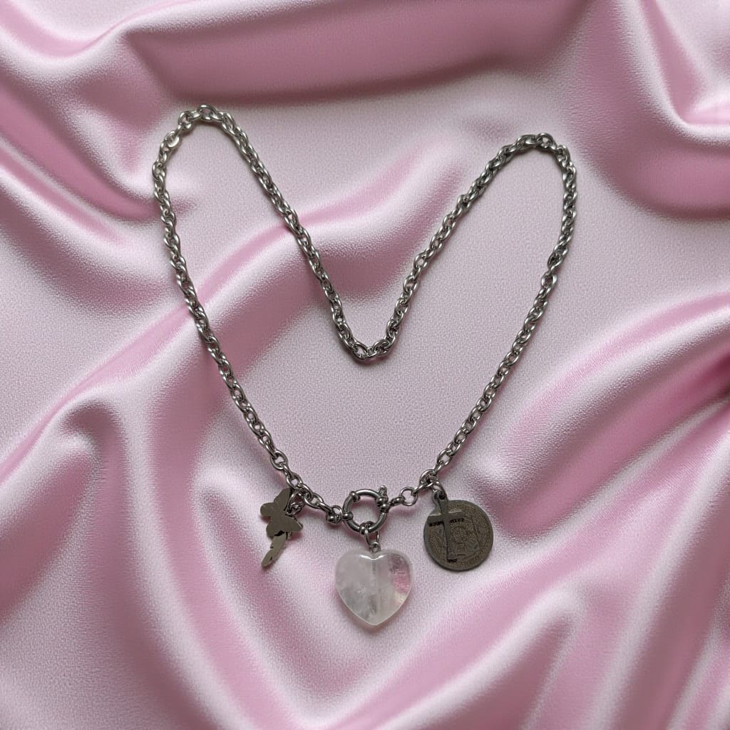 COLLANA "CUORE DI CRISTALLO DI ROCCA"